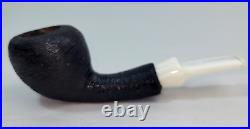 Estate Pipe ICARUS USA Rusticated Black with White Stem Tobacco Smoking