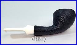Estate Pipe ICARUS USA Rusticated Black with White Stem Tobacco Smoking
