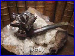 Fantastic Vintage Hand Carved Figural Tobacco Smoking Pipe Dog