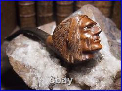 Fantastic Vintage Hand Carved Figural Tobacco Smoking Pipe Indian Chef