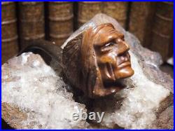 Fantastic Vintage Hand Carved Figural Tobacco Smoking Pipe Indian Chef