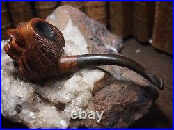 Fantastic Vintage Hand Carved Figural Tobacco Smoking Pipe Indian Chef