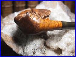 Fantastic Vintage Hand Carved Figural Tobacco Smoking Pipe Indian Chef