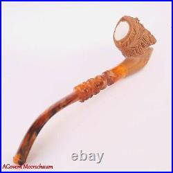 GREEK Block Meerschaum Pipe, Turkish Smoking Estate Tobacco Pipe, Pipa AGM493