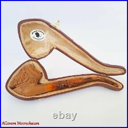 GREEK Block Meerschaum Pipe, Turkish Smoking Estate Tobacco Pipe, Pipa AGM493