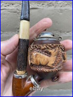 Great Bruyere Garantie German Vintage Carved Pipe