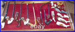 HUGE Lot of 16 Antique Smoking Pipes Many Kinds Sterling Tops & Parts