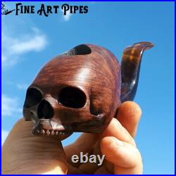 Half Nazca Skull Briar Wood Tobacco Smoking Pipe Bust M-132 by Oguz Simsek