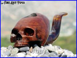 Half Nazca Skull Briar Wood Tobacco Smoking Pipe Bust M-132 by Oguz Simsek