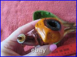 Hand Carved Bearded Middle Eastern Man Turban Estate Tobacco Pipe & Vintage Case