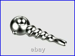 Handcrafted Sterling Silver Smoking Pipe, 3D Design, SOA, Party