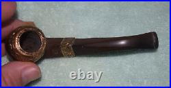 JF-026 FEC Friederick Edwards Co Briar Wood Tobacco Smoking PIpe Chased Metal