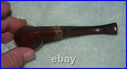 JF-026 FEC Friederick Edwards Co Briar Wood Tobacco Smoking PIpe Chased Metal