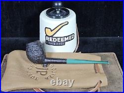 JP Urquiza Sandblasted Cutty with Jaguar Green Ebonite Tobacco Smoking Pipe