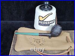 JP Urquiza Sandblasted Cutty with Jaguar Green Ebonite Tobacco Smoking Pipe