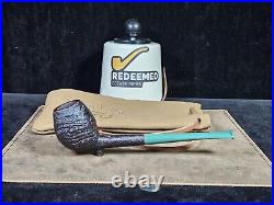 JP Urquiza Sandblasted Cutty with Jaguar Green Ebonite Tobacco Smoking Pipe