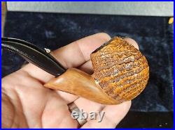 L'Anatra Sandblasted Full-Bent Egg Tobacco Smoking Pipe