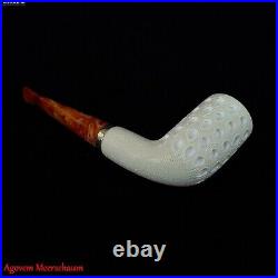 Lattice w 925 Silver Block Meerschaum Pipe Tobacco Smoking Pfeife Estate AGM543