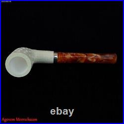 Lattice w 925 Silver Block Meerschaum Pipe Tobacco Smoking Pfeife Estate AGM543