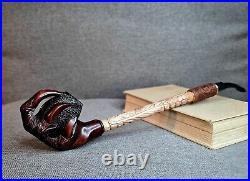Long Pipe DRAGON CLAW Wood carved smoking pipe Tobacco Pipes Wooden Pipe
