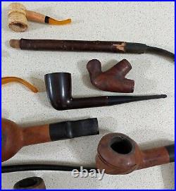 Lot 38 Vintage Tobacco Pipes Estate Find ROPP MEDICO YELLO Figural Cob Briar +
