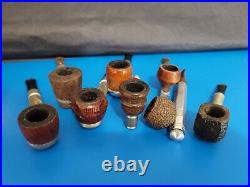 Lot Of 8 Vintage Metal Tobacco Pipes, Kool Smoke, Kaywoodie, Falcon