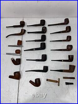 Lot of 19 vintage Tobacco Smoking Estate Pipes /1 1930's Galette Razor #17567
