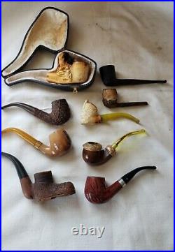 Lot of 9 Vintage Smoking Pipes bruyere butz choquim rotal duke