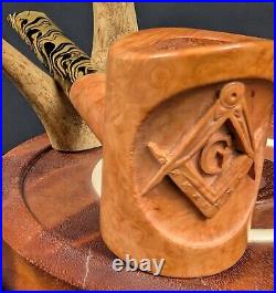 Masonic Square And Compass And Letter G Tobacco Smoking Briar Pipe