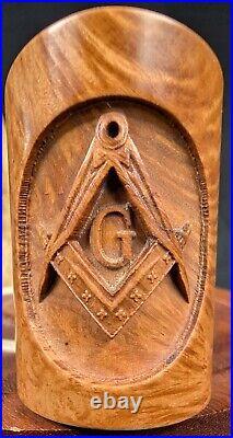 Masonic Square And Compass And Letter G Tobacco Smoking Briar Pipe