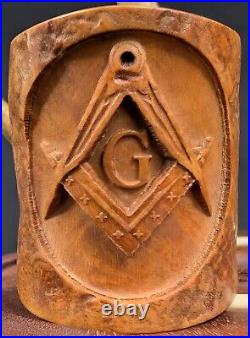 Masonic Square And Compass And Letter G Tobacco Smoking Sandblasted Briar Pipe