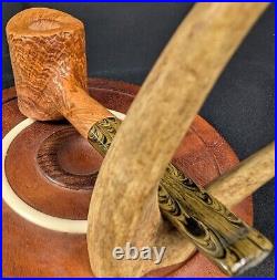 Masonic Square And Compass And Letter G Tobacco Smoking Sandblasted Briar Pipe