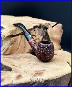 Mastro De Paja Fatta a Mano Classica Rusticated Bent Billiard Smoking Pipe