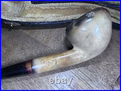 Meerschaum Tobacco Pipe Vintage Good Condition With Ural Case