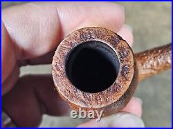 Mikhail Kyriazanos Sandblasted Pencil-shank Billiard Tobacco Smoking Pipe