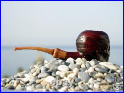 Mummy Skull Olive Wood Tobacco Smoking Pipe by Oguz Simsek