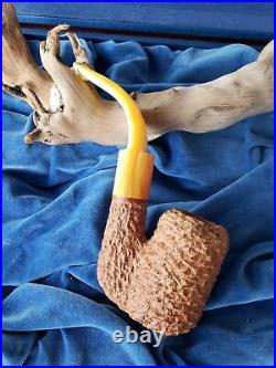NEVER SMOKED Antique Custom Sherlock Style Mystery Craggy Rustic UNIQUE Pipe