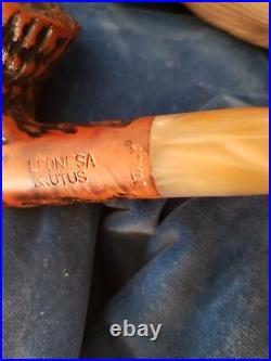 NEVER SMOKED Antique LEONESA BRUTUS Made in Italy Estate Pipe Virgin RARE CLASS