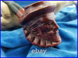 NEVER SMOKED Antique Sir Walter Raleigh Hand Carved Israel Pipe Collectible