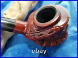NEVER SMOKED Antique Sir Walter Raleigh Hand Carved Israel Pipe Collectible