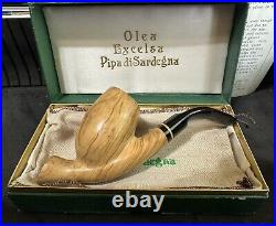 NM Clairmont Tom Spanu Olea Excelsa Olive Wood Handmade Estate Smoking Pipe