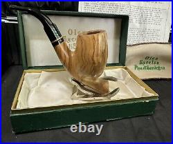 NM Clairmont Tom Spanu Olea Excelsa Olive Wood Handmade Estate Smoking Pipe