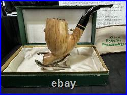 NM Clairmont Tom Spanu Olea Excelsa Olive Wood Handmade Estate Smoking Pipe