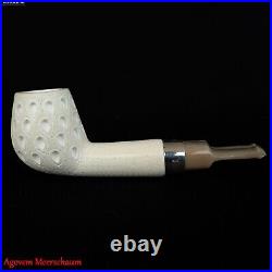 NOSE WARMER Block Meerschaum Pipe w Silver, Smoking Tobacco Estate Pipe AGM-551