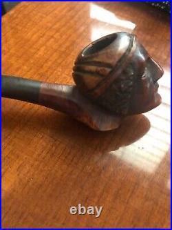 Nice Vintage Italian Briar Hand Carved Figural Smoking Estate Pipe