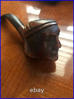 Nice Vintage Italian Briar Hand Carved Figural Smoking Estate Pipe