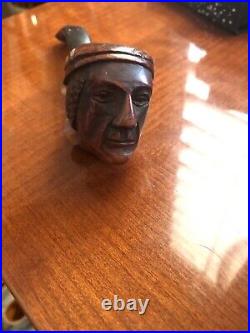 Nice Vintage Italian Briar Hand Carved Figural Smoking Estate Pipe