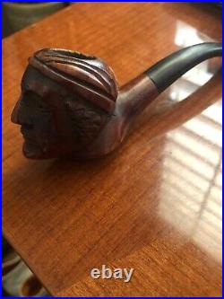 Nice Vintage Italian Briar Hand Carved Figural Smoking Estate Pipe