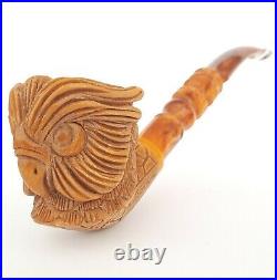 OWL Block Meerschaum Pipe, Carved Turkish Smoking Estate Pipe, AGM487