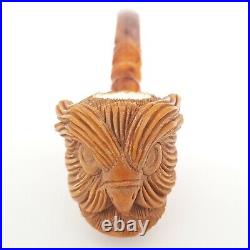 OWL Block Meerschaum Pipe, Carved Turkish Smoking Estate Pipe, AGM487